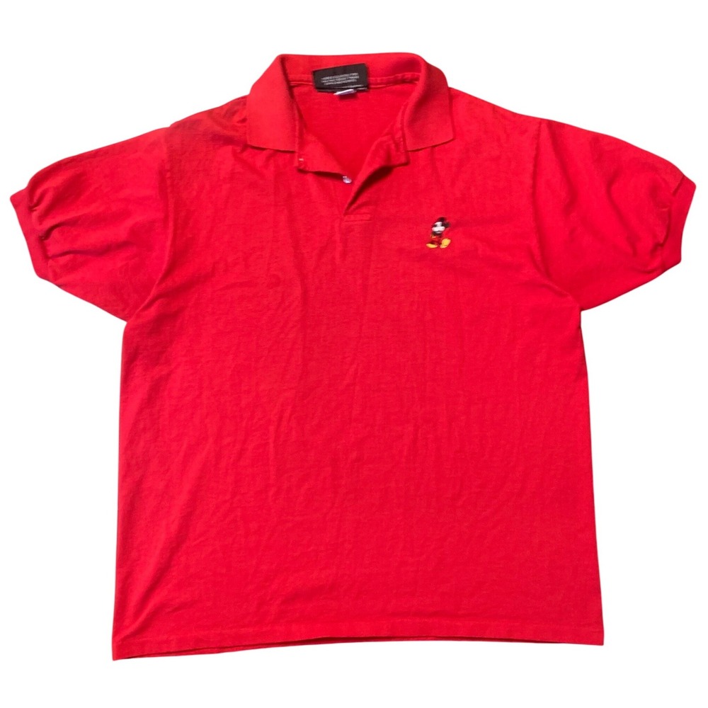 Vintage Disney Originals Mickey‎ Mouse Red Polo Shirt Mens XL Made in USA Parks